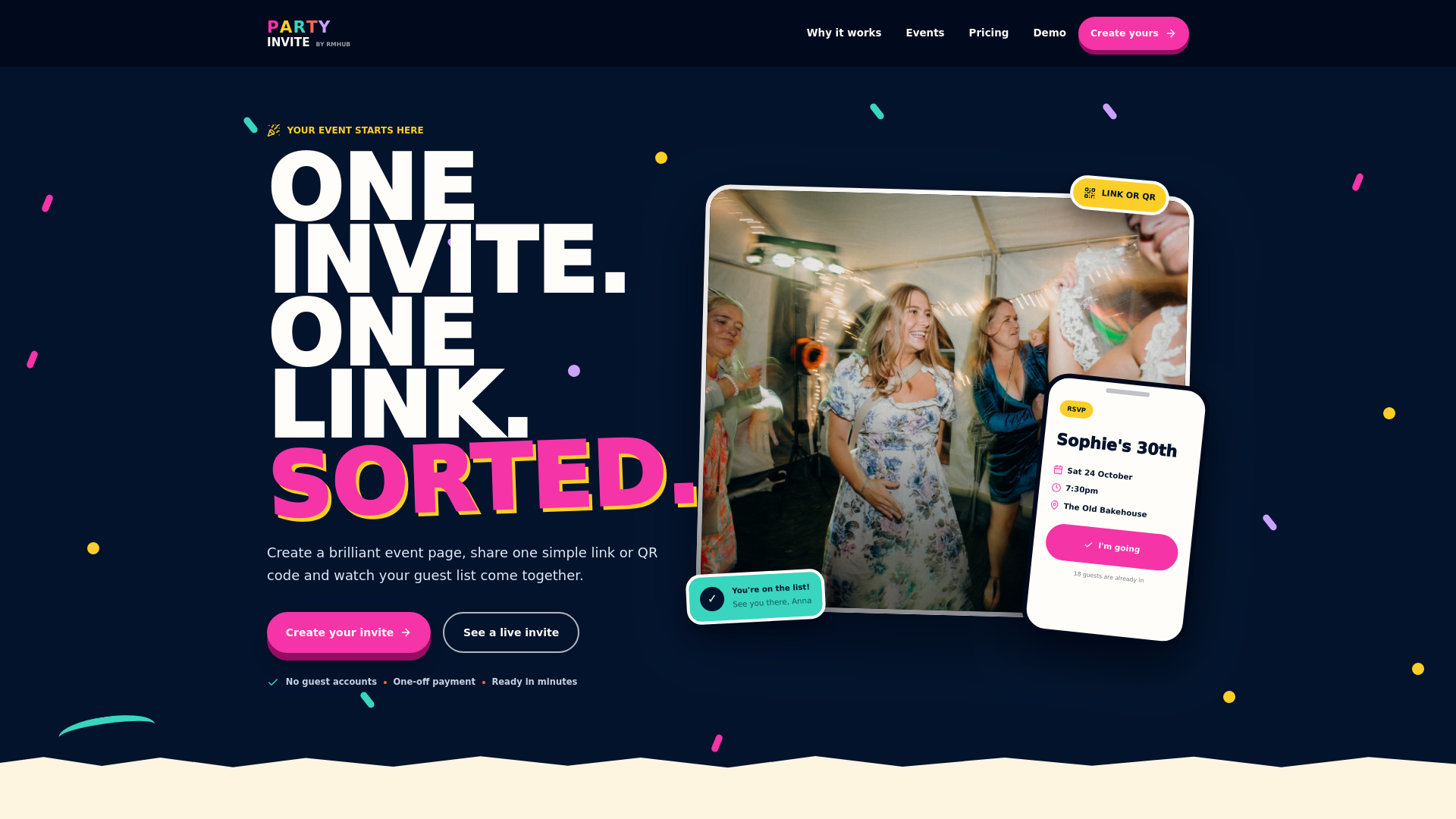 PARTY INVITE product homepage
